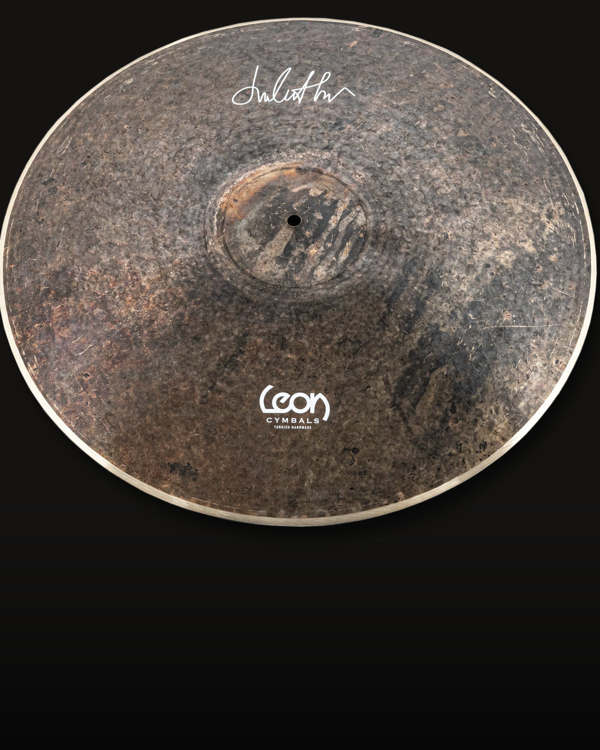 Dark Turk cymbal with raw handmade texture